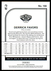 2019-20 Hoops #190 Derrick Favors