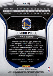 2019-20 Certified #175 Jordan Poole RC