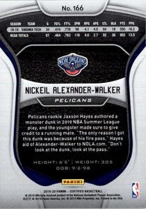 2019-20 Certified Mirror Blue #166 Nickeil Alexander-Walker