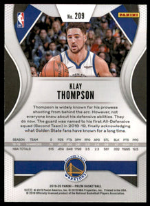 2019-20 Panini Prizm #209 Klay Thompson