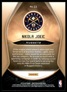 2019-20 Certified Gold Team #23 Nikola Jokic