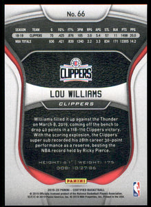 2019-20 Certified Mirror Red #66 Lou Williams