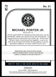 2019-20 Hoops #51 Michael Porter Jr.