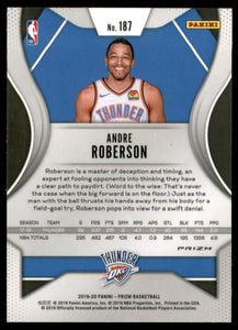 2019-20 Panini Prizm Prizms Premium Blue Shimmer #187 Andre Roberson