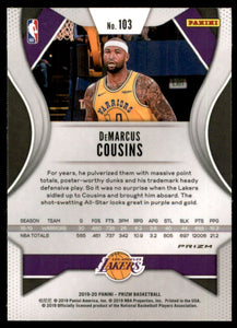 2019-20 Panini Prizm Prizms Hyper #103 DeMarcus Cousins