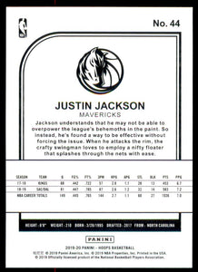 2019-20 Hoops #44 Justin Jackson