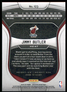 2019-20 Certified Mirror Red #123 Jimmy Butler
