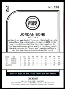 2019-20 Hoops #240 Jordan Bone RC