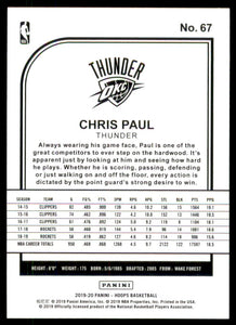 2019-20 Hoops Blue #67 Chris Paul