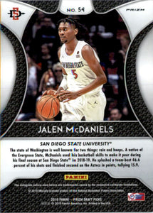 2019-20 Panini Prizm Draft Picks Prizms Purple #54 Jalen McDaniels