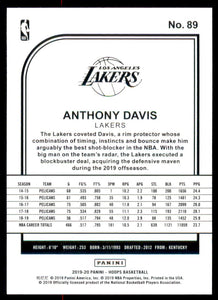 2019-20 Hoops #89 Anthony Davis