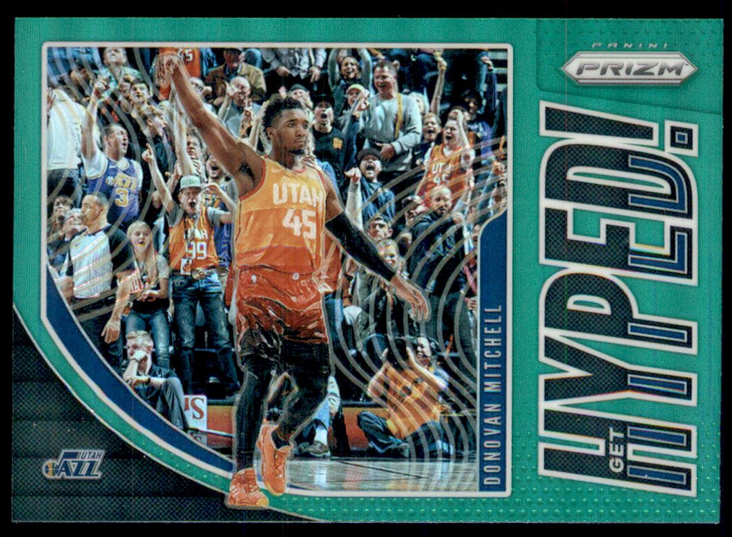 2019-20 Panini Prizm Get Hyped! Prizms Green #10 Donovan Mitchell