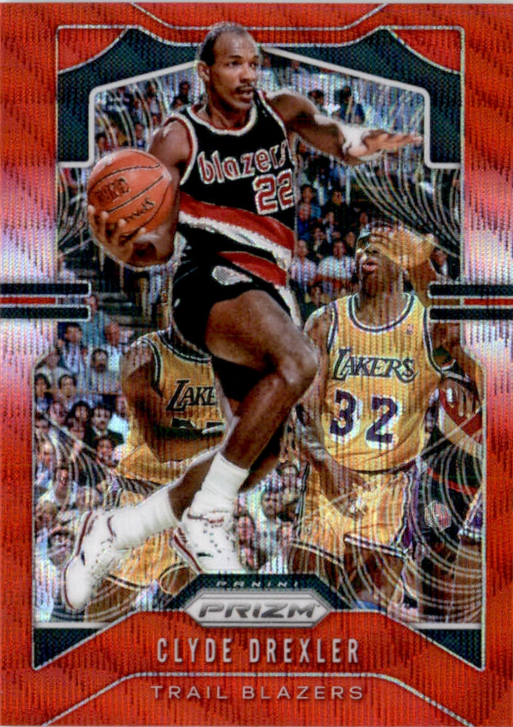 2019-20 Panini Prizm Prizms Ruby Wave #23 Clyde Drexler