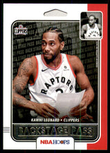 2019-20 Hoops Backstage Pass #8 Kawhi Leonard