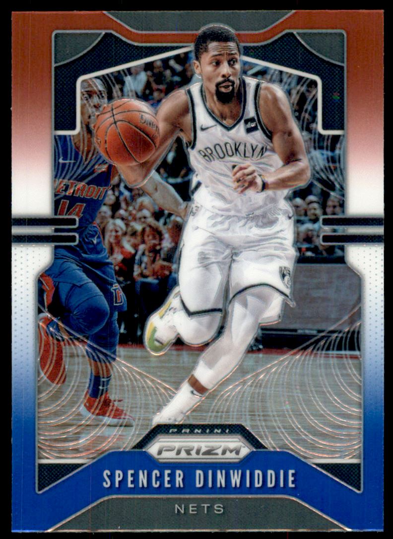 2019-20 Panini Prizm Prizms Red White and Blue #48 Spencer Dinwiddie